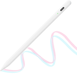 Stylus Pen pentru Tableta Bluetooth Type-C 130mAh 5V 0.2A Palm Rejection Tilt Pressure Sense - Techsuit AC10-CP - White 