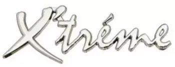 Emblema auto metalica autoadeziva model & X&rsquo TREME& finisaj Crom dimensiune 15 x 3 cm 