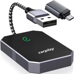 Adaptor Auto Wireless goBERA® Pentru masini cu Carplay de fabrica prin cablu Modul Apple CarPlay WiFi 5Ghz Bluetooth 5.3 Procesor A 