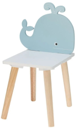 Scaunel pentru copii din lemn model cu balena 49 5x23 5x29 cm