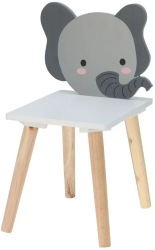 Scaunel pentru copii din lemn model cu elefant 49 5x23 5x29 cm