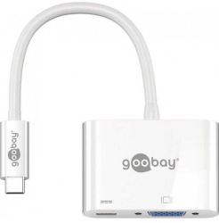 Adaptor multiport USB Type C la USB Type C +VGA alb Goobay 
