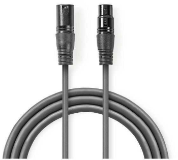 Cablu Digital DMX XLR 3-pini tata - XLR 3-pini mama 110 Ohm 1.5m gri Nedis 