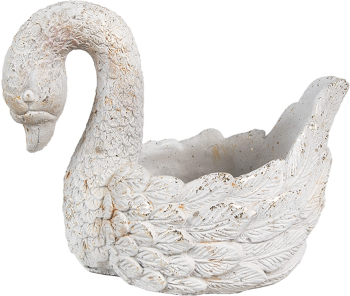 Ghiveci flori piatra alba maro Lebada 19x11x15 cm 