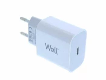 Incarcator retea - USB type C PD 20W alb Well PSUP-USB-WPD12003WE-WL 