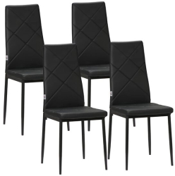 Set 4 scaune bucatarie/living Tomlo piele PVC otel negru 41x50x97 cm 
