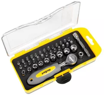 Set biti cu cheie clichet 38 piese REBEL RB-1104 