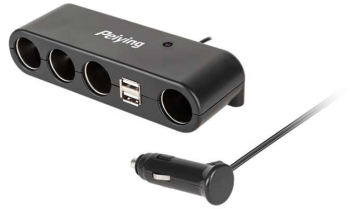 Splitter 12V-24V bricheta auto x4 60W CU USB 2A si cablu PEIYING PY-CHR0011 