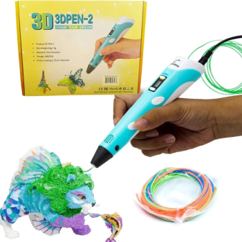 Creion 3D Pen 2 Inteligent pentru Desen Tridimensional Albastru 