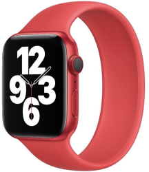 Bratara silicon rosu tip solo loop pentru Apple Watch 38/40 mm seriile 1 2 3 4 5 6 marimea S lungime incheietura mana 158-177 mm 