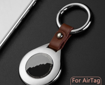 Breloc metalic marca THD pentru Apple AirTag culoarea argintiu 