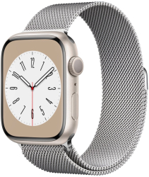 Curea metalica milanese marca THD pentru Apple Watch 45 mm seria 7 si Apple Watch Ultra 49 mm marime universala culoarea argintiu 