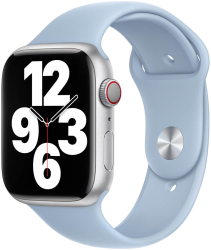 Curea silicon marca THD compatibila Apple Watch 45 mm seria 9 Apple Watch SE 44 mm marimea M/L albastru winter 