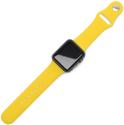 Curea silicon pentru Apple Watch 38/40/41 mm marimea S/M seriile 1 2 3 4 5 6 7 8 galbena 