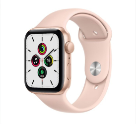 Curea silicon THD compatibila Apple Watch 42 mm seria 10 Apple Watch SE 40 mm S/M roz prafuit 