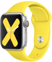 Curea silicon THD compatibila Apple Watch 46 mm seria 10 Apple Watch SE 44 mm M/L Galben Amalfi 