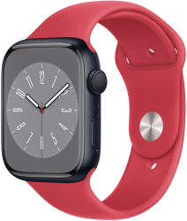 Curea silicon THD compatibila cu Apple Watch 45 mm seria 8 si Apple Watch Ultra 49 mm marimea M/L rosie 