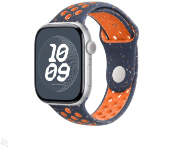 Curea sport cu orificii THD compatibila Apple Watch 46 mm seria 10 Apple Watch SE 44 mm albastru flame 