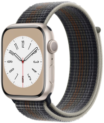 Curea textila sport loop marca THD pentru Apple Watch 45 mm seria 8 marime universala gri midnight 