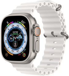 Curea THD Ocean Band compatibila cu Apple Watch Ultra 49 mm/Apple Watch 42/44/45 mm marime universala culoarea alba 