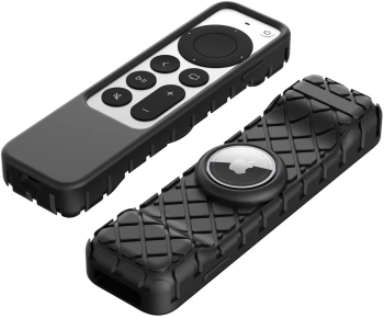 Husa de protectie THD pentru telecomanda Apple TV 4K 2021 atasare Airtag silicon negru 
