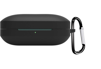 Husa din silicon THD compatibila cu castile wireless OnePlus Buds Pro 2 carabina inclusa neagra 