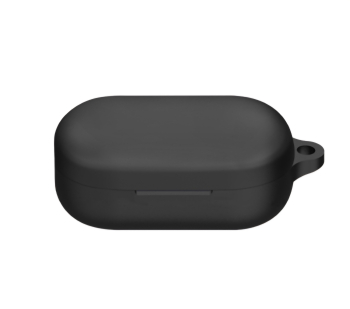 Husa din silicon THD compatibila cu castile wireless OnePlus Buds V carabina inclusa neagra 