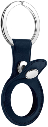 Husa piele marca THD pentru Apple AirTag tip breloc chei culoarea albastru baltic 