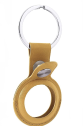 Husa piele marca THD pentru Apple AirTag tip breloc chei culoarea galben california poppy 