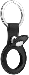 Husa piele marca THD pentru Apple AirTag tip breloc chei culoarea negru 