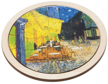 Puzzle arta rotund din lemn Cafe de Nuit Fridolin 