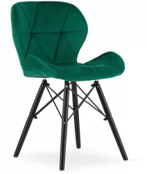 Scaun stil scandinav Artool Lago Velvet catifea lemn verde si negru 47x52x73.5 cm 