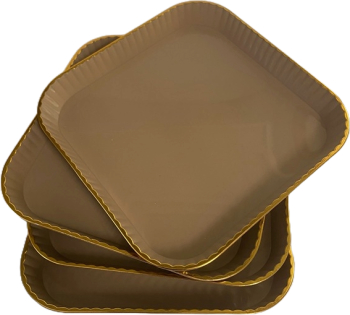 Set 4 platouri servire Patrat Crem 15x15x2 cm 