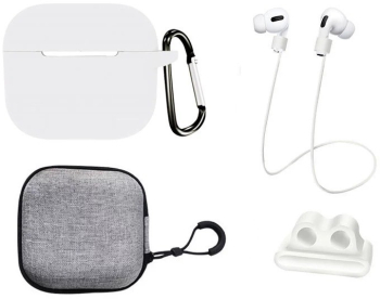 Set extins 5 in 1 marca THD pentru protectia castilor Apple Airpods 3 culoarea alba 