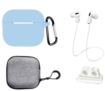 Set extins 5 in 1 marca THD pentru protectia castilor Apple Airpods 3 culoarea albastru sierra 