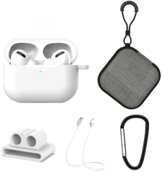 Set extins 5 in 1 pentru protectia castilor Apple Airpods Pro culoarea alba 