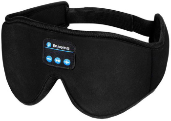 Set Masca de dormit cu casti Bluetooth JENUOS protectie nas bumbac universal Unisex Negru 