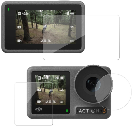 Set sticla protectie display si lentila Telesin pentru camera DJI Osmo Action 3 