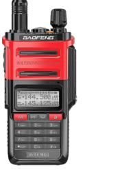 Statie portabila emisie receptie Baofeng UV-9R PRO rezistenta apa IP67 putere 8W walkie talkie conform normelor ANCOM rosie
