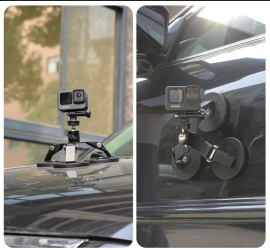 Ventuza magnetica Surewo atasare GoPro Hero 13 12 11 10 9 8 7 6 5 pe masina sau obiecte metalice baza tripla 