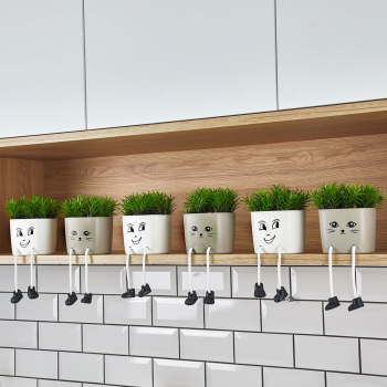 Decor plante artificiale - ghiveci de flori cu picioare - 10 x 20 cm - 2 tipuri 