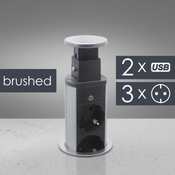 Distribuitor 3 prize camuflat in mobilier USB- metalizat-satinat 