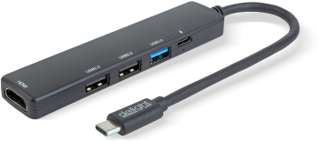 Hub USB multifunctional - HDMI + Type-C 3.0 - 3xUSB-A 1xType-C - 5 Gbps 100 W - negru 