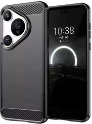 Husa pentru Huawei Pura 70 Pro - Techsuit Carbon Silicone - Black 