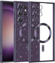 Husa pentru Samsung Galaxy S23 Ultra - Techsuit Luxury Glitter MagSafe - Deep Purple 
