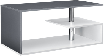 Masuta de Cafea pentru Living Material PAL Alb / Gri Inchis Dimensiuni 90x50x41 cm