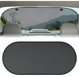Parasolar Luneta Auto 100 x 50 cm culoare Neagra prindere cu ventuze 