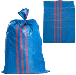 Set saci tesuti din polipropilena 50 x 80 cm capacitate 30 kg albastru / rosu 100 bucati Geko G71983B 