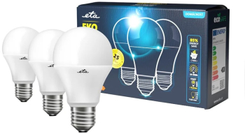 Set 3 becuri economice LED ETA EKO Classic 11W 75W E27 lumina calda