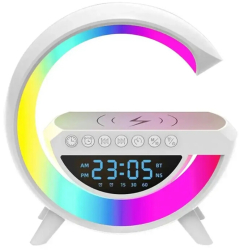 Boxa Bluetooth Lumina ambientala LED Incarcare fara fir Ceas digital BT-3401 